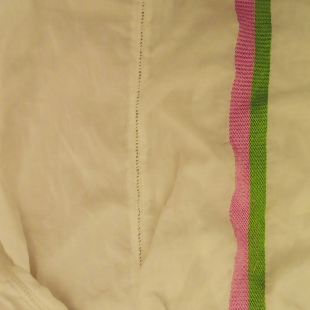 Roberta Freyman Embroidered White Blouse With Pink and Green Accents Size S - Picture 5 of 9